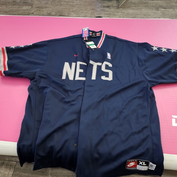 Vintage NWT Nike Team New Jersey Nets Shooting Warm Up Jersey Shirt  Mens xl - Picture 1 of 5